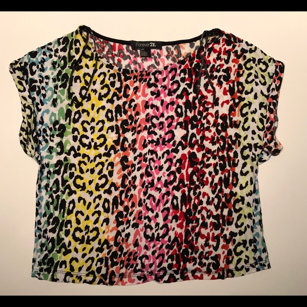 Forever 21 Multicolor Leopard Cat Print Blouse – Soft, Size S/P